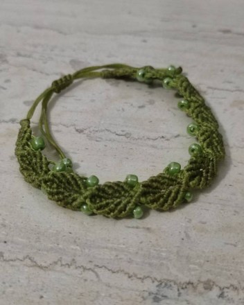 185   Βραχίολι Μακραμέ Πρασινο Ανοιχτό Φιλαράκια (1)